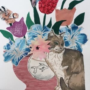 Cat and fish bowl